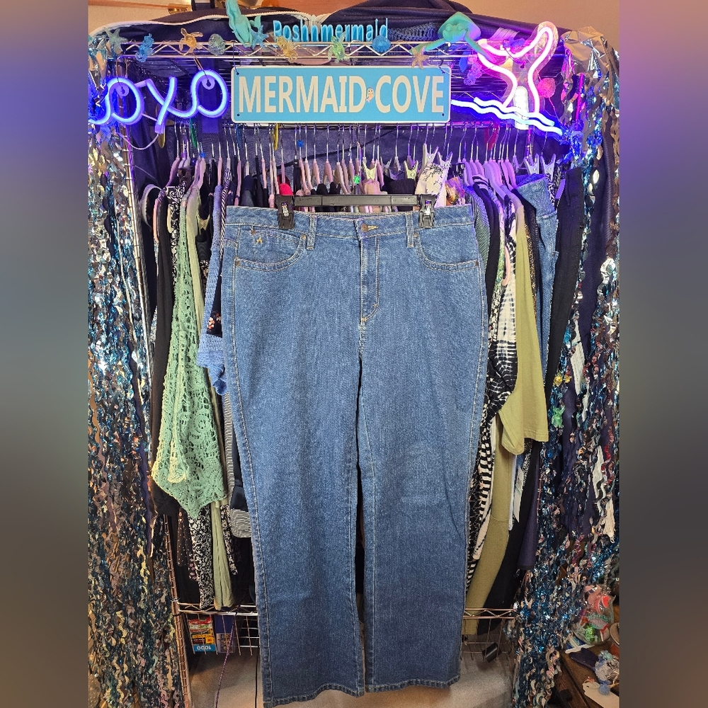 #0178 Preloved Sz 14Regular WRANGLER AURA Bootcut Jeans 18-19.5"Waist 31.25"Insm